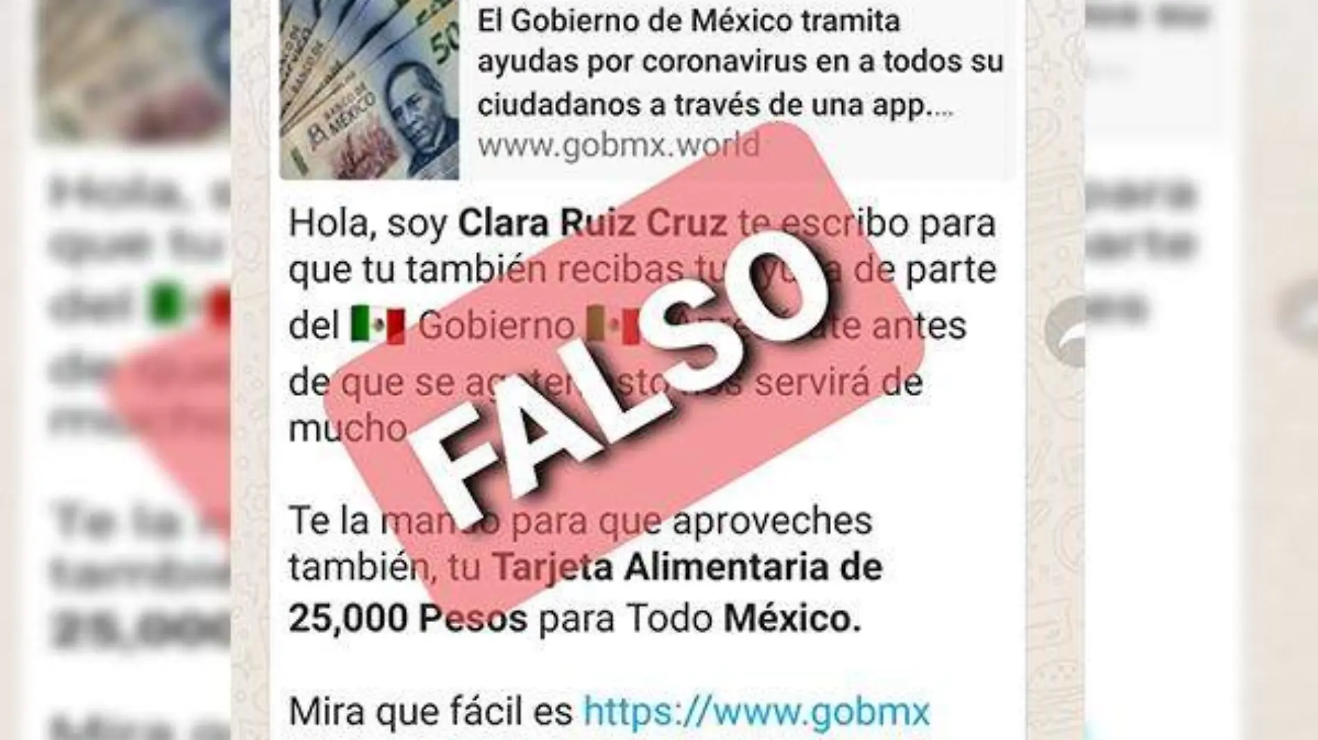 Información falsa circula por WhatsApp sobre programas federales.